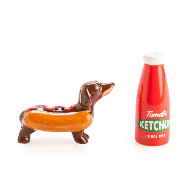 Flavour Mates Sausage Dog &amp; Ketchup Salt &amp; Pepper Set