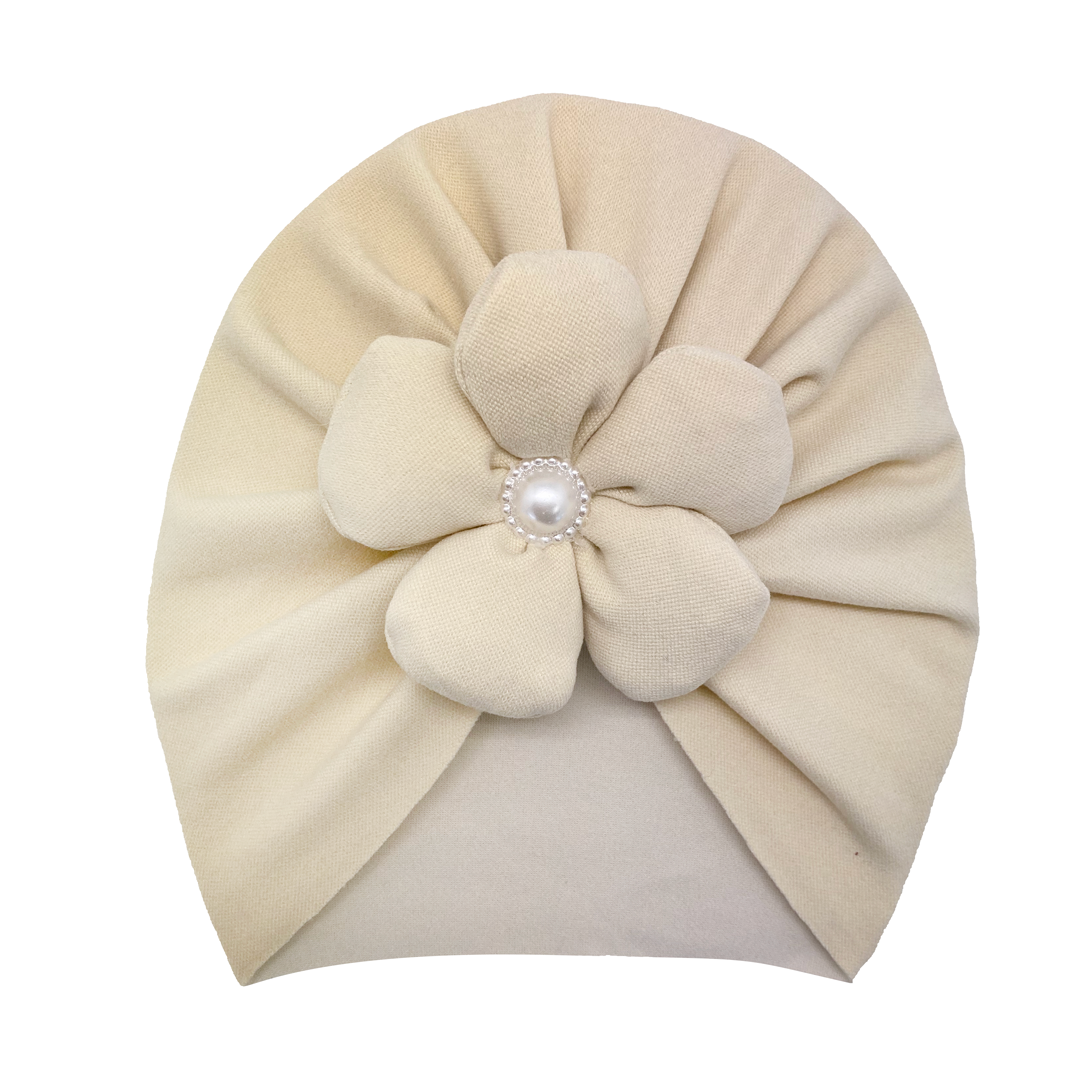 Baby Turbans Flower Beige