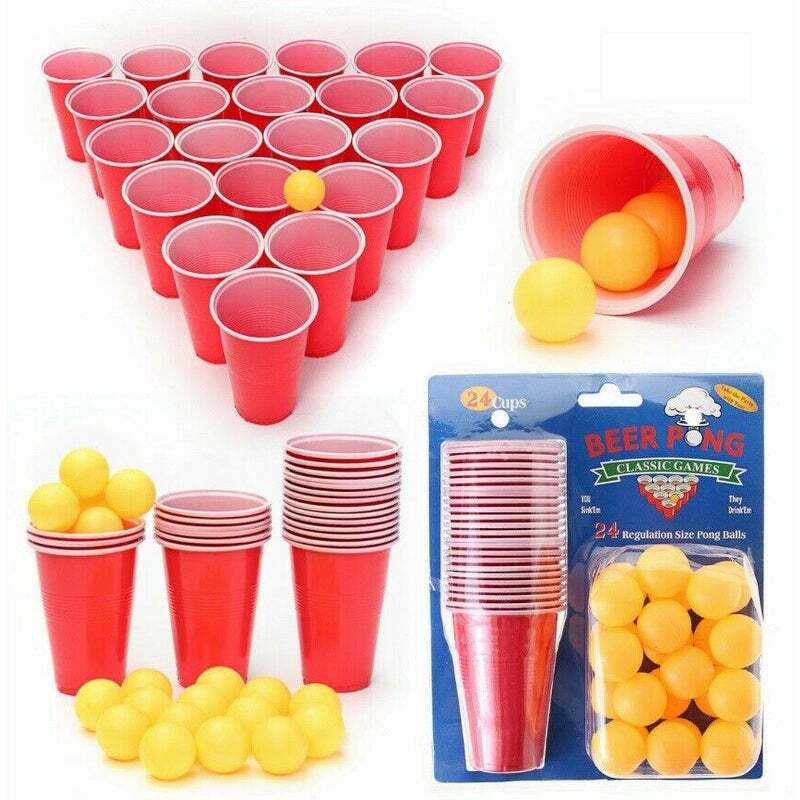 Beer Pong Set (24 Cups &amp; Balls)