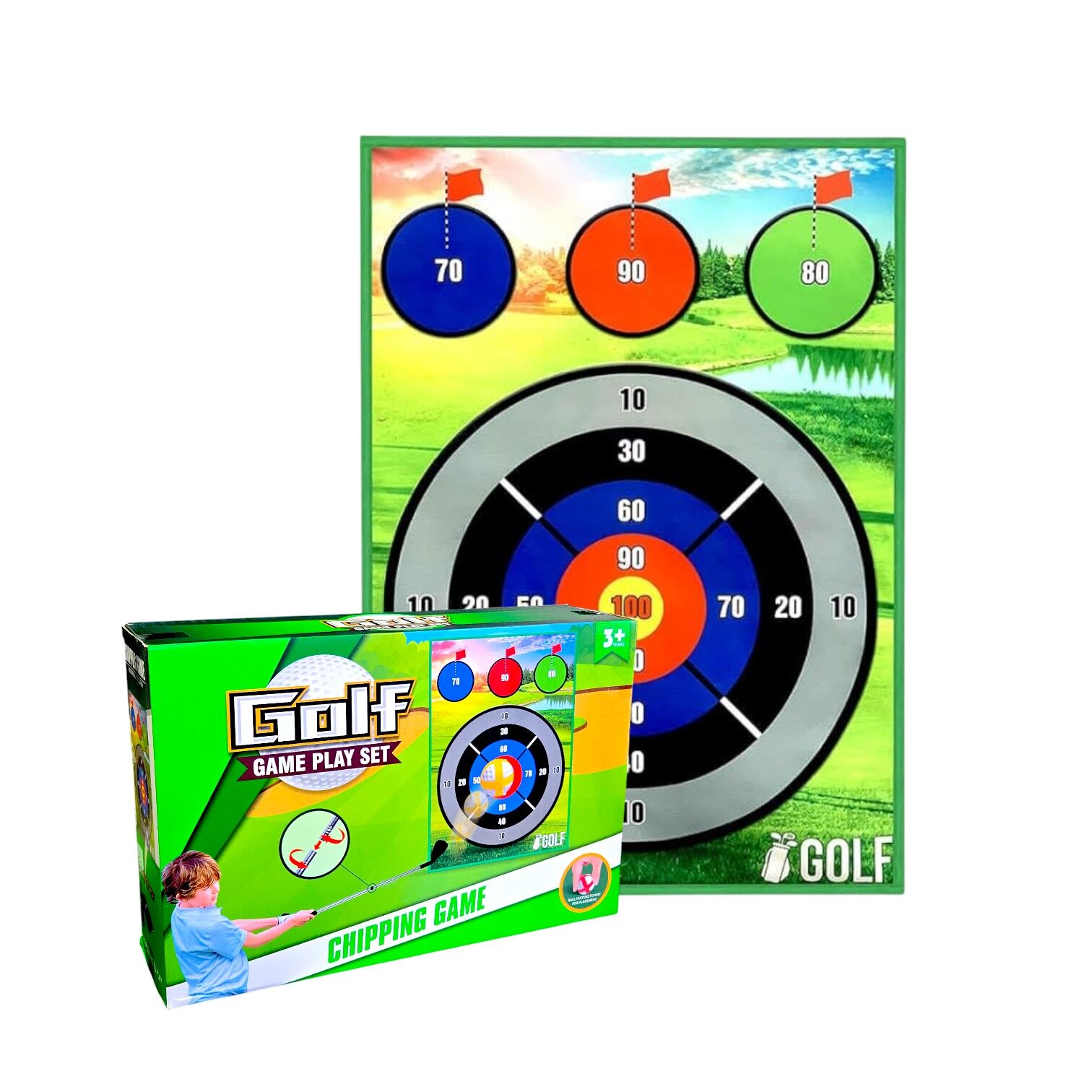 Golf Chipping Game Mat Set