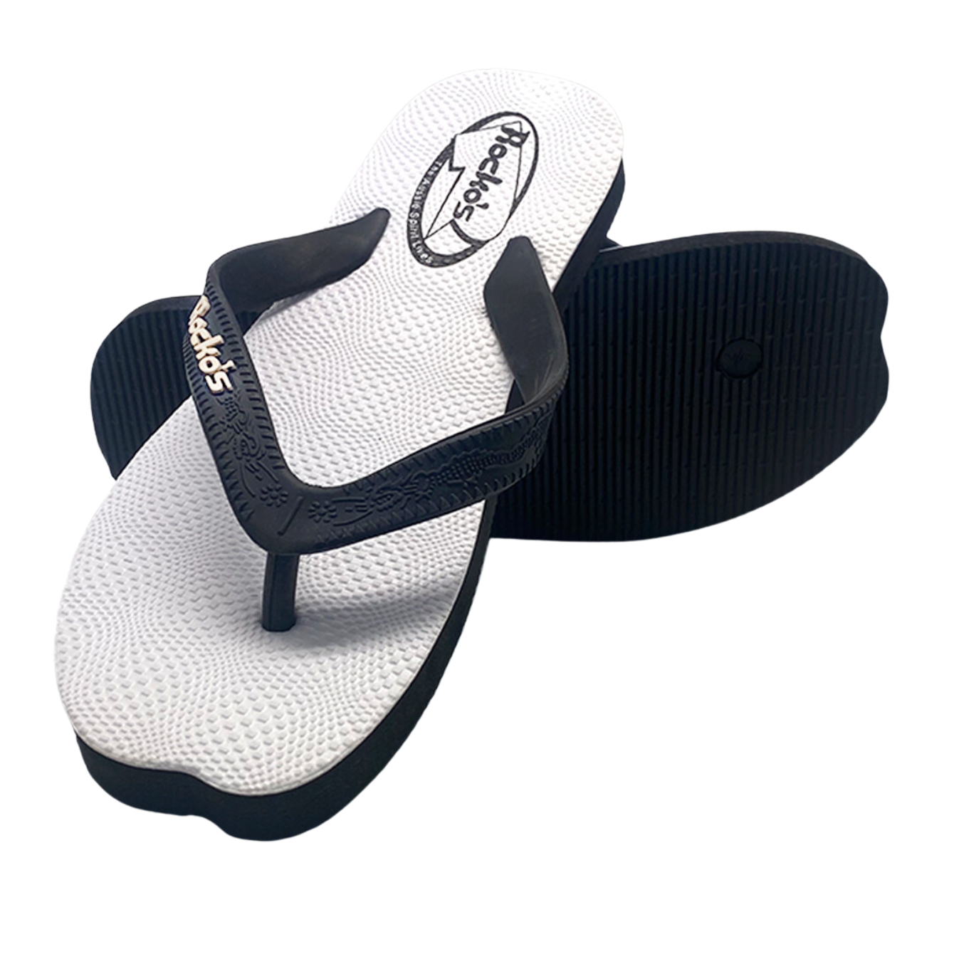 Rocko&#39;s | Double Plugger Thongs | Black &amp; White