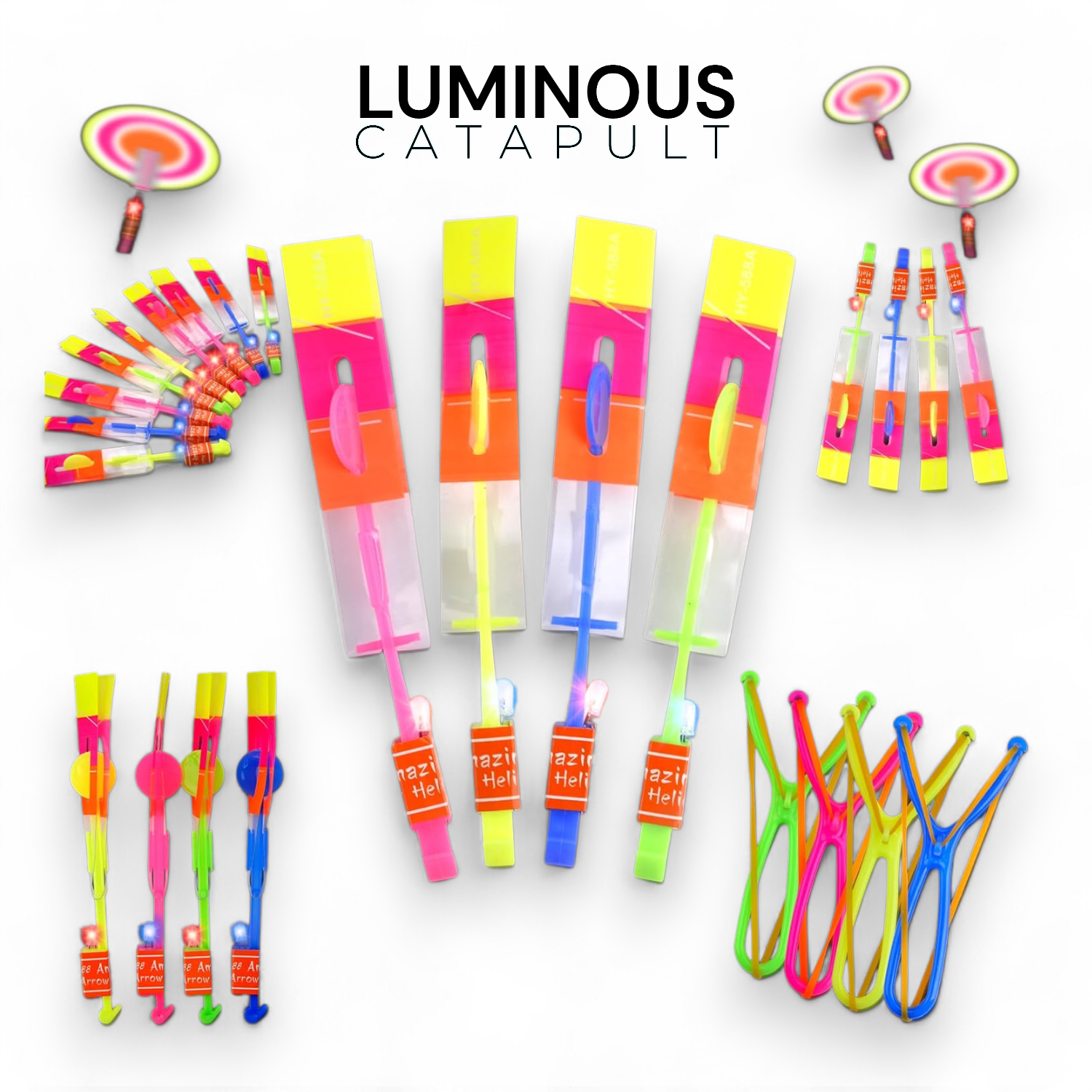 Five Luminous Catapult Arrows | Nighttime Fun