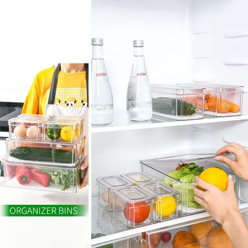 What You Need - 10 Pack Stackable Fridge Organizer w Lids