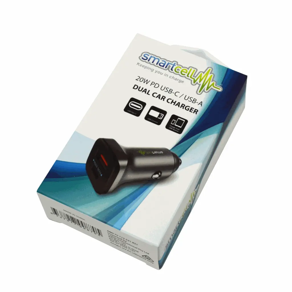 Smartcell - Smartcell 20W PD USB-C/USB-A Dual Car Charger