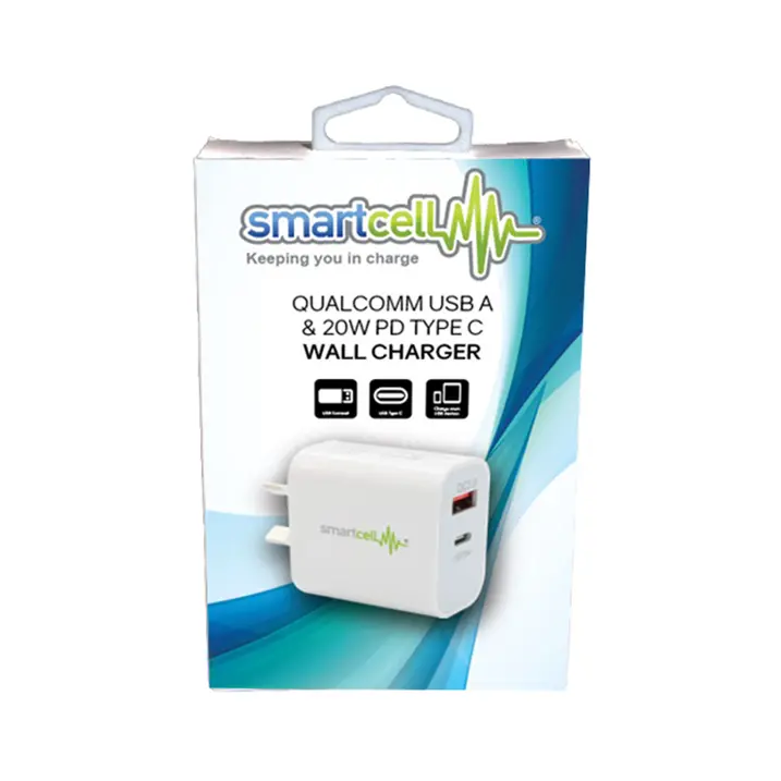 Smartcell - Smartcell Qualcomm USB-A & 20W PD Type-C Wall Charger