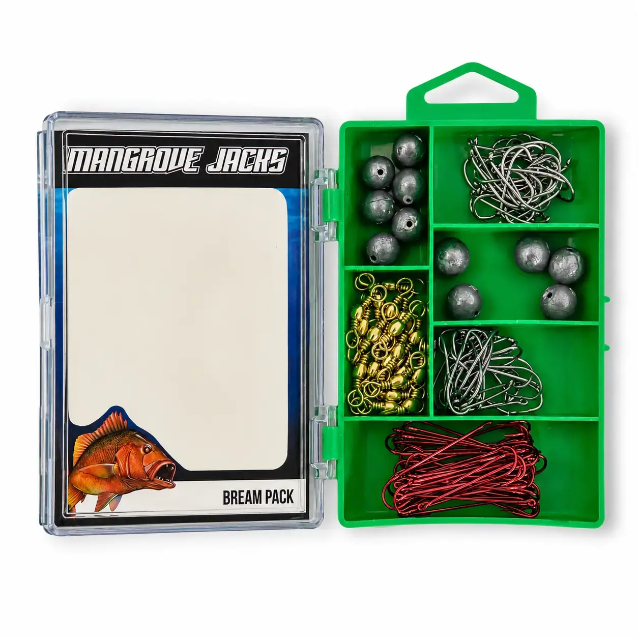 Mangrove Jacks - Mangrove Jacks Bream Fishing Pack | Hooks, Swivels, Sinkers in Compact Tackle Box