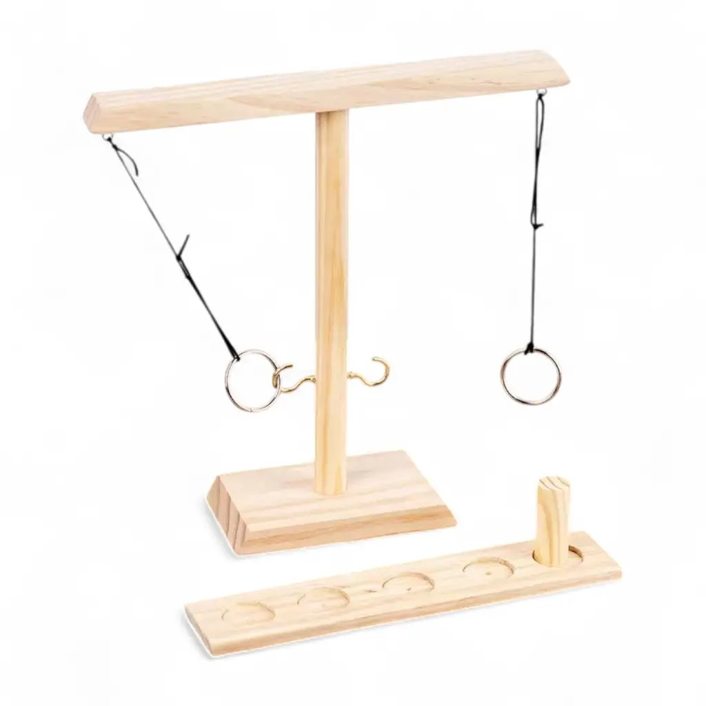 What You Need - 33cm Wooden Hook and Ring Toss Interactive Game