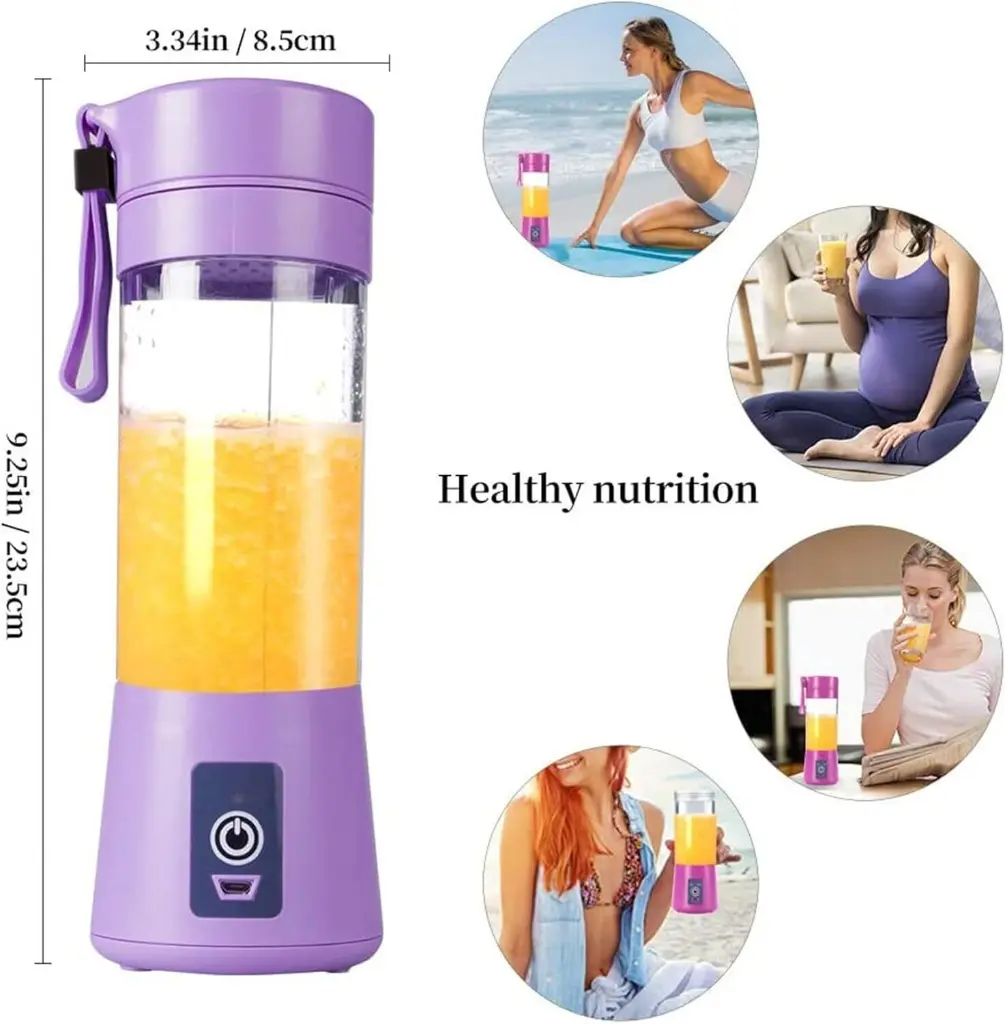 Juice Blender - 6 Blades, 380ml,USB Rechargeable _761