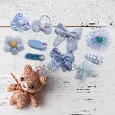 What You Need - Kids Hair Clips Blue Frills (10 pcs)