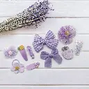 What You Need - Kids Hair Clips Purple Frill (10 pcs)