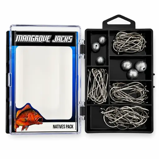 [9337217022503] Mangrove Jacks Natives Fishing Pack | Hooks, Sinkers, and Tackle Box for Native Australian Fish