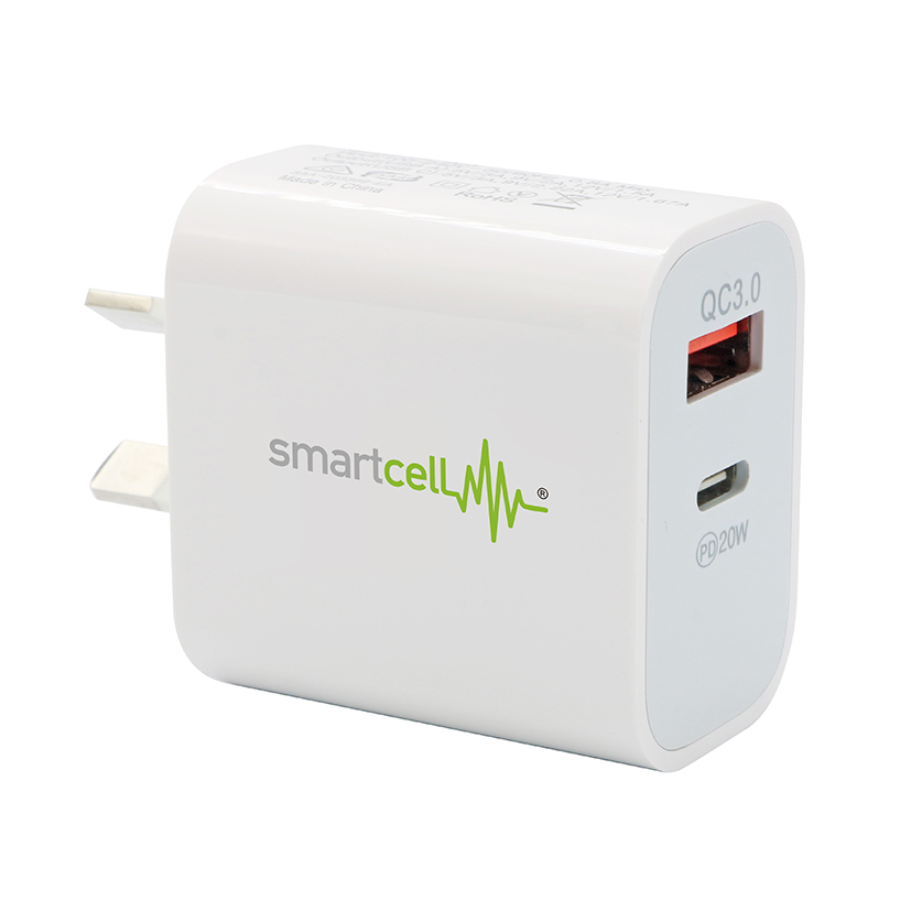Smartcell Qualcomm USB-A & 20W PD Type-C Wall Charger