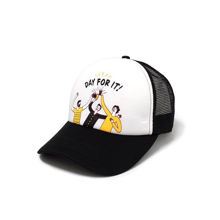 Rocko's Trucker Cap Day For It Black/White