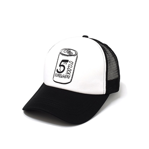[9337217025603] Rocko's Trucker Cap It's 5 O'clock Somewhere White/Black