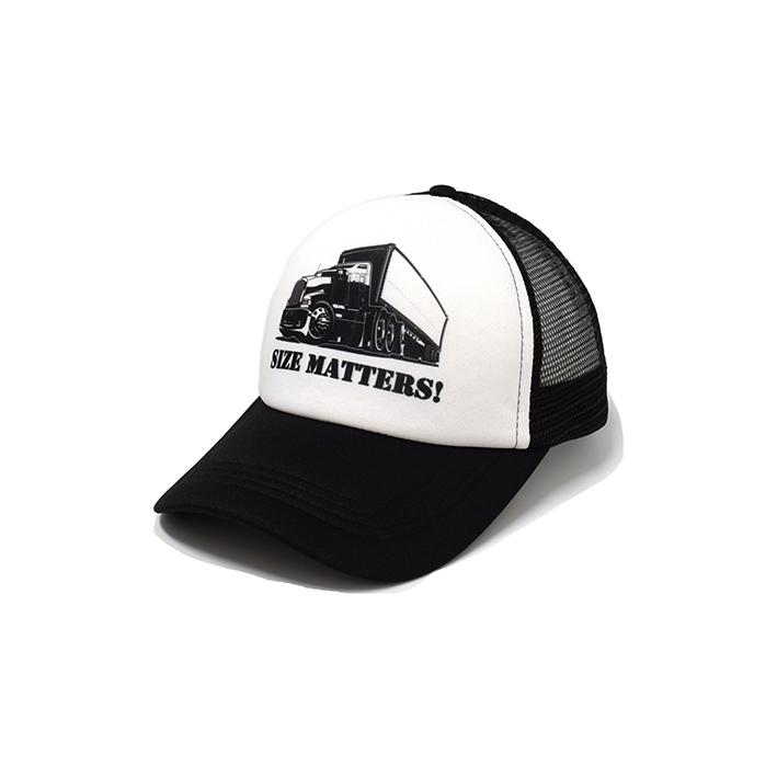 Rocko's Trucker Cap Size Matters Black/White