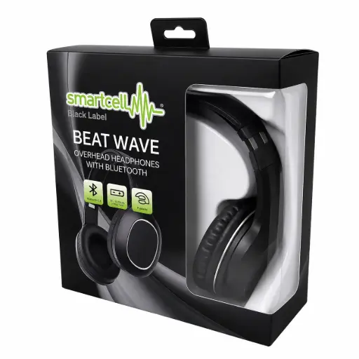 [9340457025456] Smartcell Black Beat Wave Bluetooth Overhead Headphones