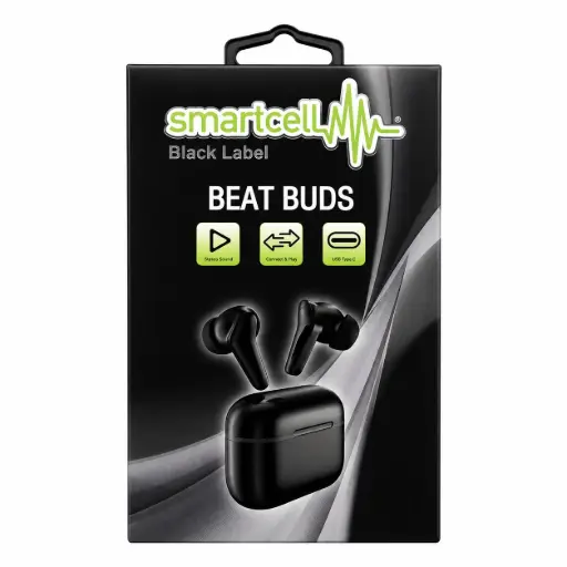 [9337217008712] Smartcell Black Beat Buds TWS Earbuds