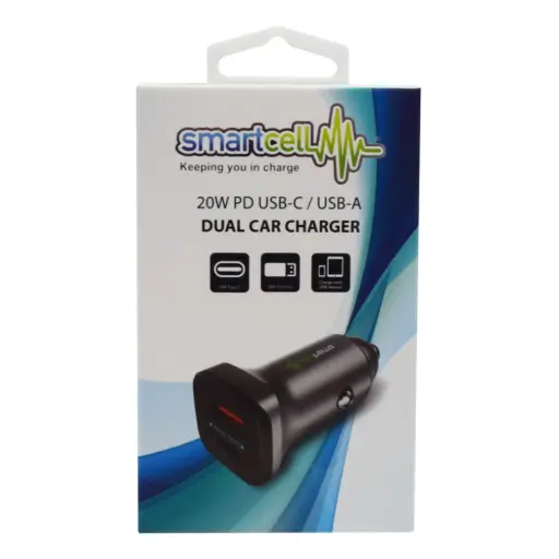 [9337217008705] Smartcell 20W PD USB-C/USB-A Dual Car Charger