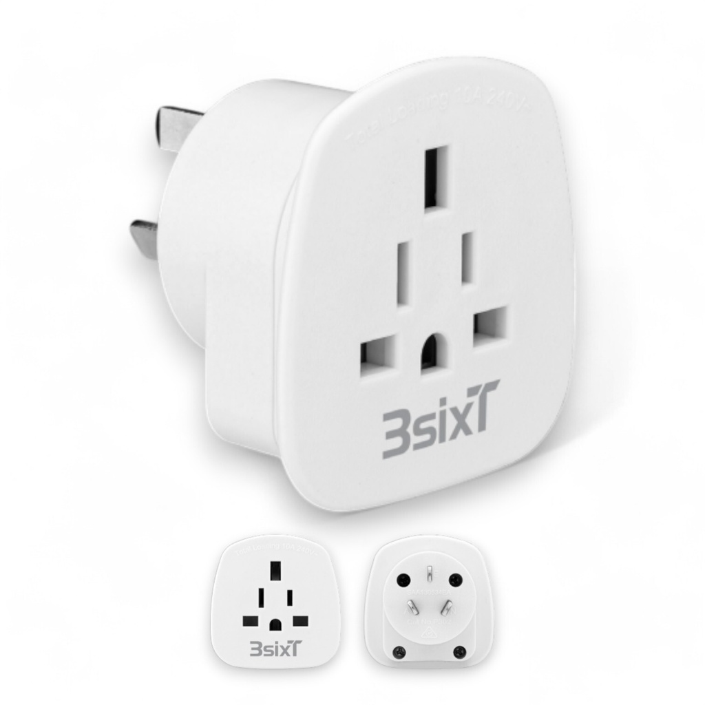 3SIXT Travel Adaptor World to AUS/NZ | White