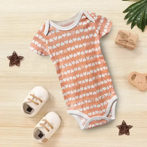 Baby Romper (Pink Hearts)