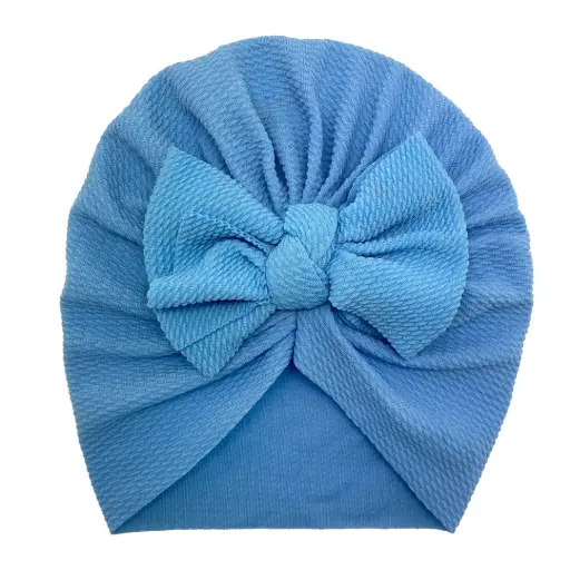 [9340457027825] Baby Turbans Knot Bow (Blue)