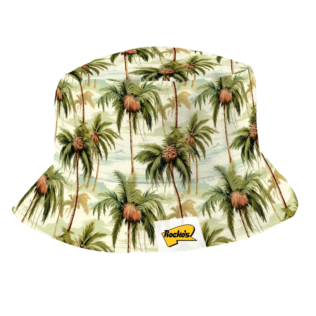 Rocko's Bucket Hat Palm Trees Green/Beige