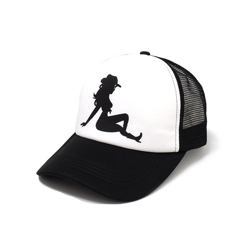 [9337217025610] Rocko's Trucker Cap Mud Flap Girl Black/White
