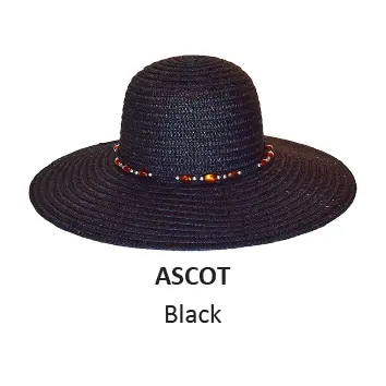 [9340457007582] Rocko's Straw Hat Premium Range (Black, Ascot)