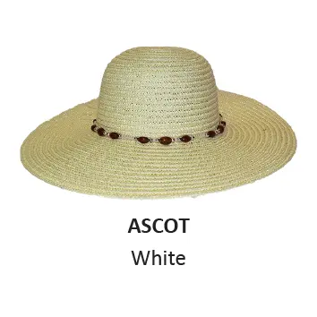 [9340457004864] Rocko's Straw Hat Premium Range (White, Ascot)
