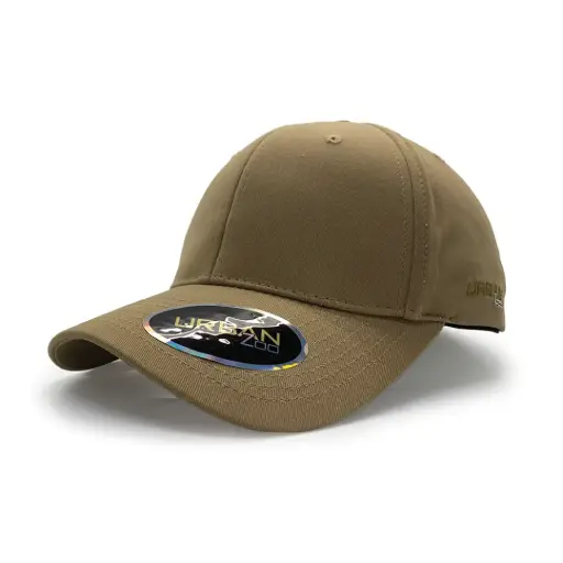 [9358517018034] Urban Zoo Brooklyn 101 6 Panel Fitted Cap  (Khaki, S/M)