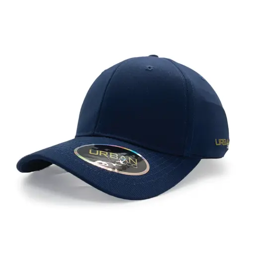 [9358517018065] Urban Zoo Brooklyn 101 6 Panel Fitted Cap  (Navy, L/XL)