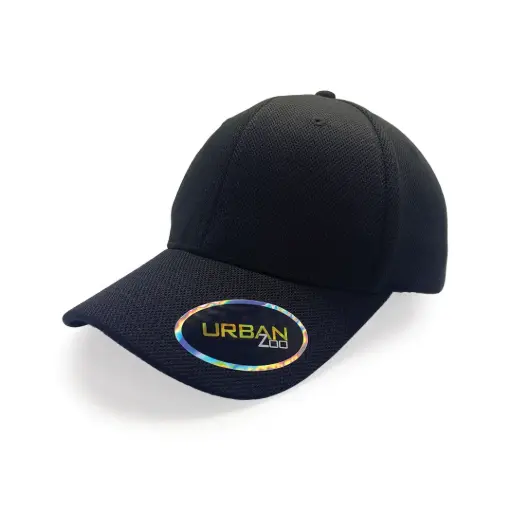 [9358517018355] Urban Zoo Flushing 108 Sports 6 Panel Fitted  (Black, S/M)