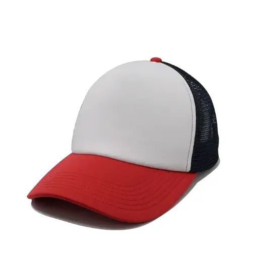 [9337217006909] Urban Zoo Premium Hi Top Trucker Cap (Red/White/Blue)