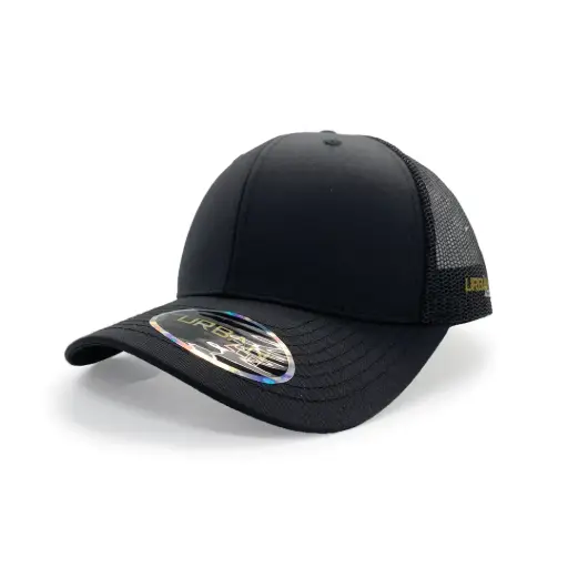 [9358517018294] Urban Zoo Tribeca 105 6 Panel Trucker Snapback OSFA (Black)