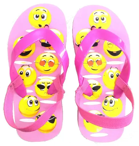 [538PebThong24Pnk] Rocko's Pebbles Emoji Thongs (Pink, 24)