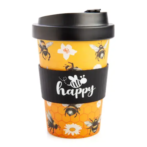 [9318051146136] Eco-To-Go Bee Happy Bamboo Travel Mug
