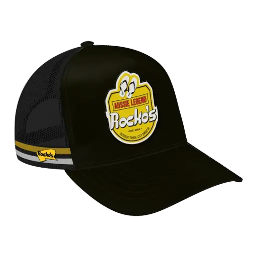 [9340457033093] Rocko's 5 Panel Trucker Cap Sunshine Beer OSFM (Black)